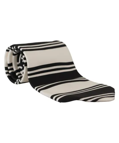 Dolce & Gabbana Mens Stunning Black and White Silk Necktie Accessory - One