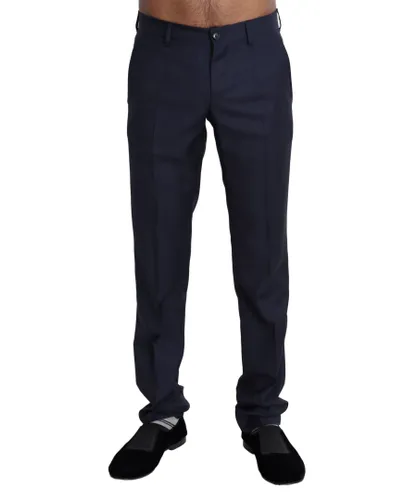 Dolce & Gabbana Mens Stylish Dress Pants - Navy Wool