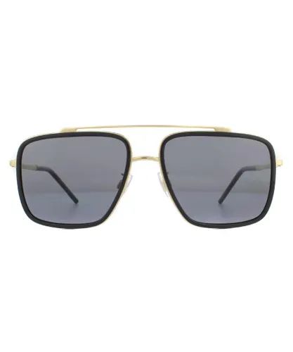 Dolce & Gabbana Mens Sunglasses DG2220 02/81 Gold and Black Brown Gradient Polarized Metal - One