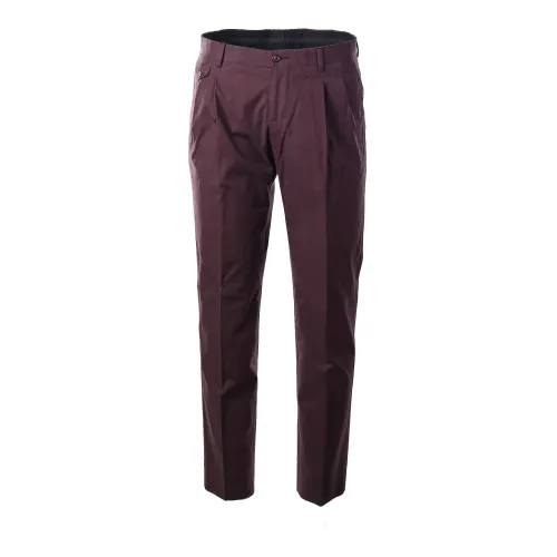 Dolce & Gabbana , Mens Trousers with Belt Loops and Pockets ,Purple male, Sizes: