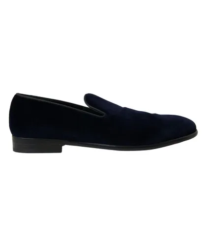Dolce & Gabbana Mens Velvet Loafers - Blue