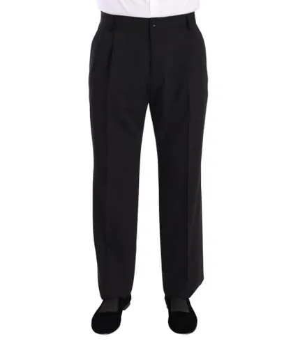 Dolce & Gabbana Mens Wool Formal Tuxedo Trouser Dress Pants - Black