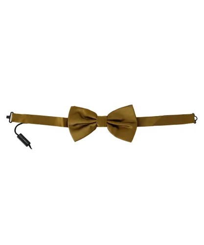 Dolce & Gabbana Mens Yellow Mustard 100% Silk Butterfly Papillon Men Bow Tie - Multicolour - One