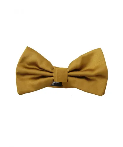 Dolce & Gabbana Mens Yellow Mustard 100% Silk Butterfly Papillon Tie - One