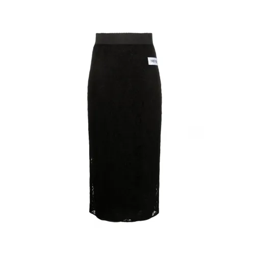 Dolce & Gabbana , Monochromatic Patch Detail Pencil Skirt ,Black female, Sizes: