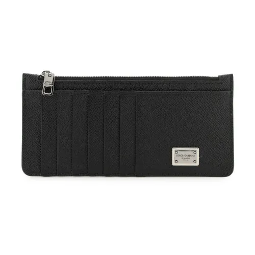Dolce & Gabbana , Multi-Pocket Cardholder in Dauphine Calfskin ,Black male, Sizes: ONE SIZE