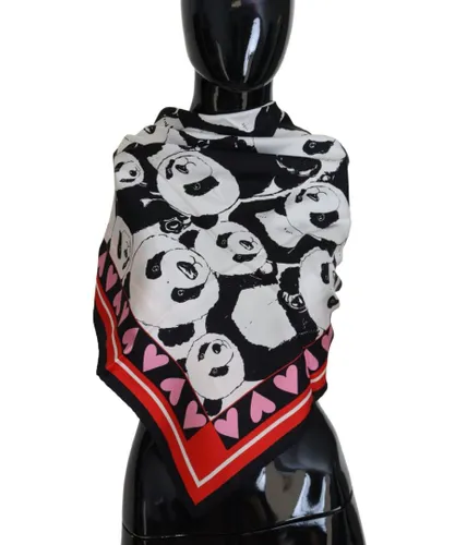 Dolce & Gabbana Multicolor Panda Print Silk Shawl Wrap Mens Scarf - Multicolour - One