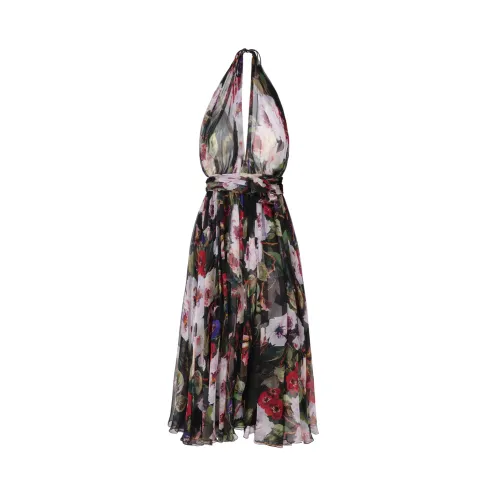 Dolce & Gabbana , Multicolor V-Neck Dress ,Multicolor female, Sizes: