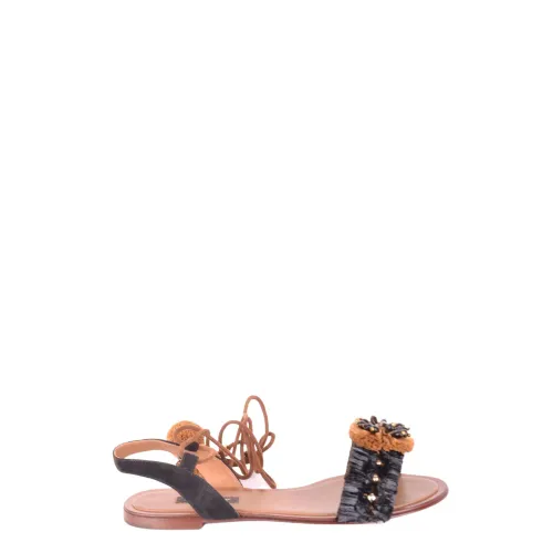 Dolce & Gabbana , Multicolored Flat Sandals for Summer ,Black female, Sizes:
