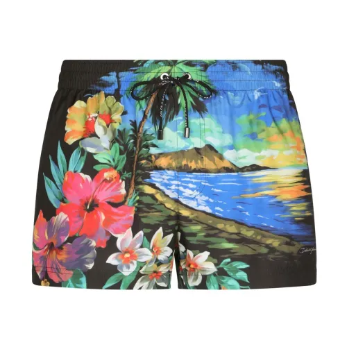 Dolce & Gabbana , Multicoloured Swim Shorts for Men ,Multicolor male, Sizes: