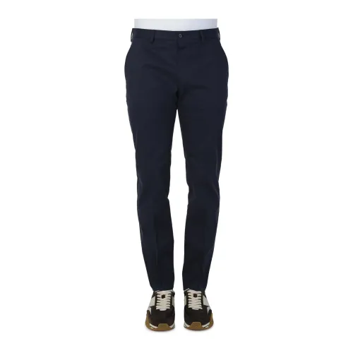 Dolce & Gabbana , Navy Branded Cotton Chinos ,Blue male, Sizes:
