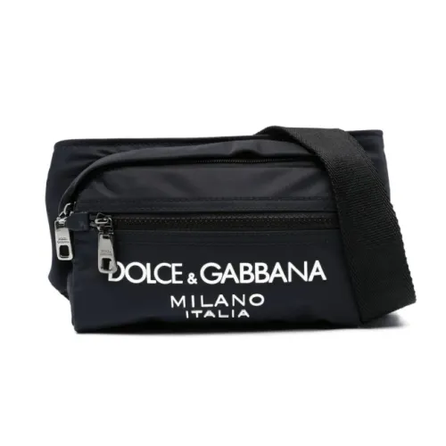 Dolce & Gabbana , Navy Logo Belt Bag ,Blue male, Sizes: ONE SIZE