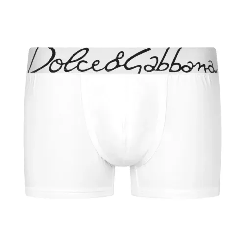 Dolce & Gabbana , Oversize Logo Waistband Boxers ,White male, Sizes: