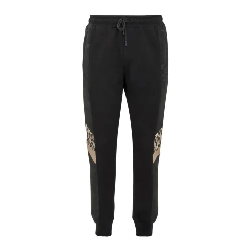 Dolce & Gabbana , Patch Mixed Fabric Joggers ,Black male, Sizes: