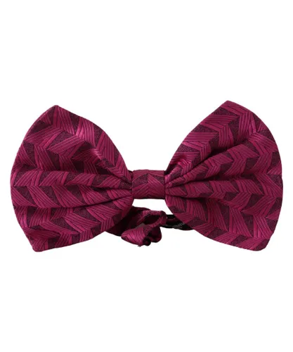 Dolce & Gabbana Pink Fantasy Print Adjustable Neck Papillon Bow Mens Tie Silk - One