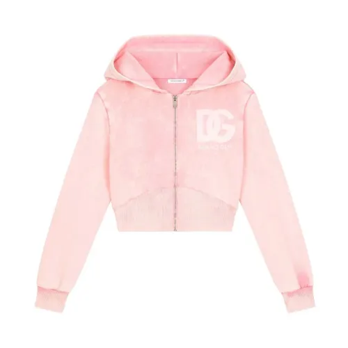 Dolce & Gabbana , Pink Sweatshirts for Girls ,Pink female, Sizes: