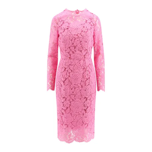 Dolce & Gabbana , Pink V-Neck Dress ,Pink female, Sizes: