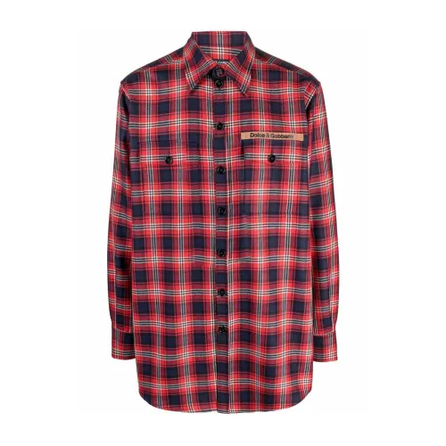 Dolce & Gabbana , Plaid Flannel Shirt - Luxury ,Red male, Sizes: