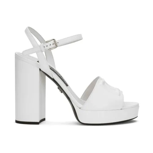 Dolce & Gabbana , Platform Sandals in Calfskin ,White female, Sizes:
