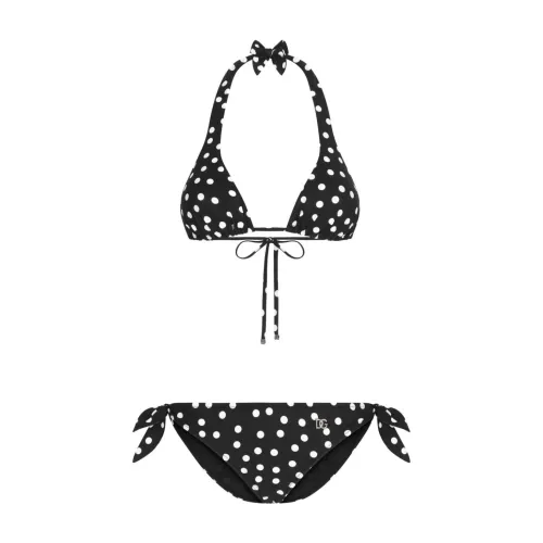 Dolce & Gabbana , Polka Dot Bikini Set ,Black female, Sizes: