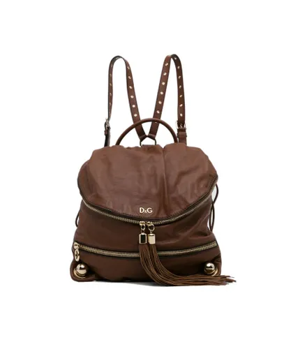 Dolce & Gabbana Pre-owned Womens Vintage Dolce&Gabbana Leather Tassel Backpack Brown Calf Leather - One Size