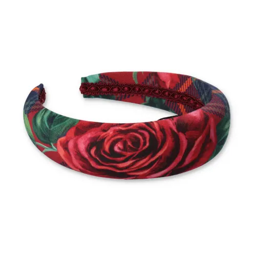 Dolce & Gabbana , Printed Back to School Wool Handband ,Red unisex, Sizes: ONE