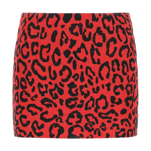 Dolce & Gabbana , Printed Brocade Mini Skirt ,Red female, Sizes: