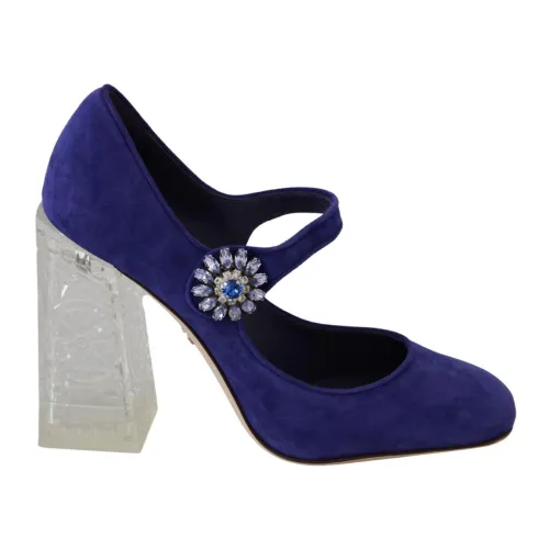 Dolce & Gabbana , Purple Crystal Mary Janes Pumps ,Purple female, Sizes: