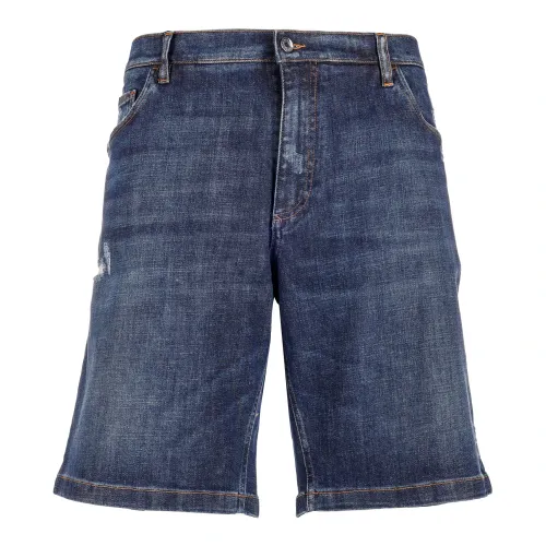 Dolce & Gabbana , Regular Fit Cotton Shorts and Bermuda ,Blue male, Sizes:
