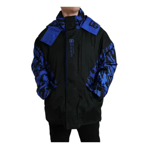 Dolce & Gabbana , Reversible Hooded Windbreaker Jacket ,Black male, Sizes: