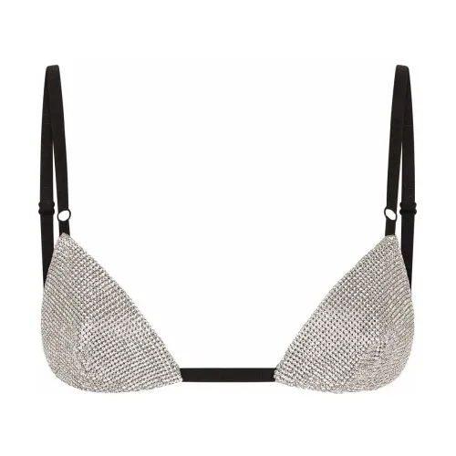 Dolce & Gabbana , Rhinestones Bra - Sparkling Style ,Gray female, Sizes: