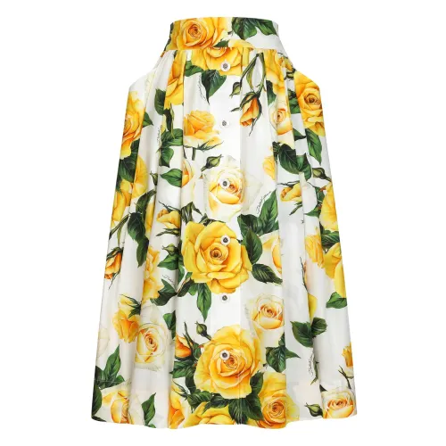 Dolce & Gabbana , Rose Print Midi Skirt ,Multicolor female, Sizes: