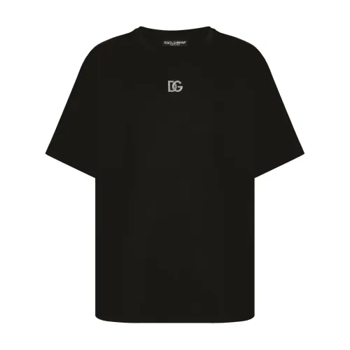 Dolce & Gabbana , Round Neck T-shirt ,Black male, Sizes: