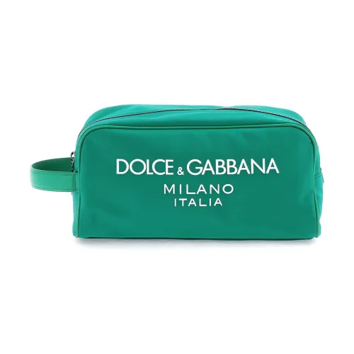 Dolce & Gabbana , Rubberized Logo Beauty Case ,Green male, Sizes: ONE SIZE