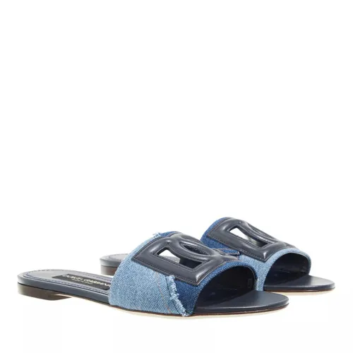 Dolce&Gabbana Sandals - DG Logo Patchwork Denim Slides - blue - Sandals for ladies