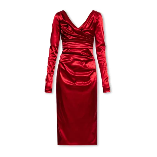 Dolce & Gabbana , Satin dress ,Red female, Sizes: