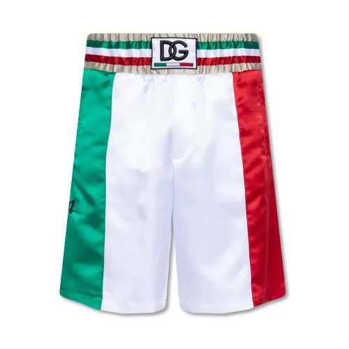 Dolce & Gabbana , Satin Shorts with Drawstring Waist ,Multicolor male, Sizes: