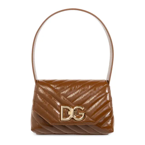 Dolce & Gabbana , Shoulder bag with logo ,Brown female, Sizes: ONE SIZE