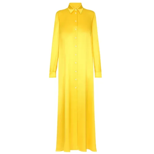 Dolce & Gabbana , silk maxi dress ,Yellow female, Sizes: