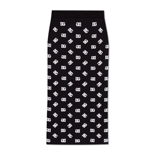 Dolce & Gabbana , Skirt with monogram ,Black female, Sizes: