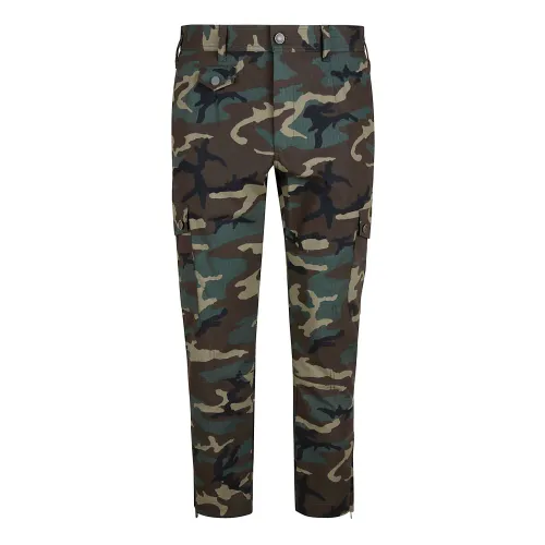 Dolce & Gabbana , Slim Fit Camouflage Cargo Pants ,Green male, Sizes: