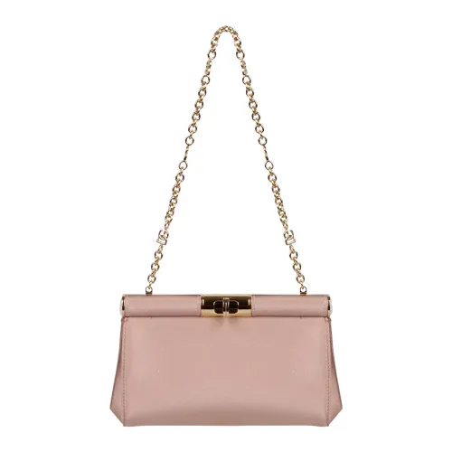 Dolce & Gabbana , Small Satin Marlene Chain Bag ,Pink female, Sizes: ONE SIZE