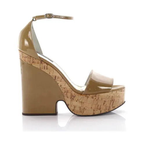 Dolce & Gabbana , Sophisticated High Heel Sandals ,Beige female, Sizes: