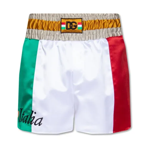 Dolce & Gabbana , Sports Shorts with Logo Detail ,White male, Sizes: