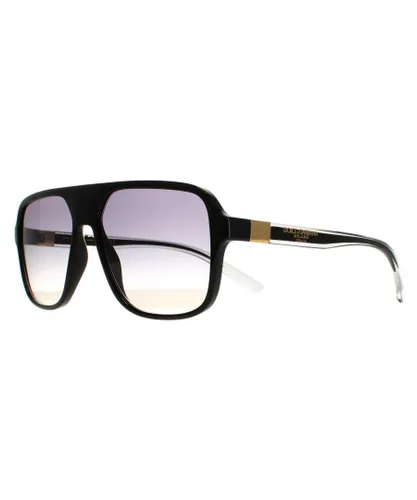 Dolce & Gabbana Square Mens Black Clear Gradient Blue DG6134 Sunglasses - One