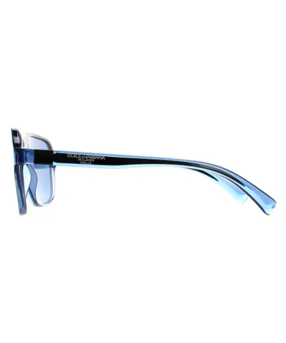 Dolce & Gabbana Square Mens Transparent Blue and Black Dark DG6134 Sunglasses - One
