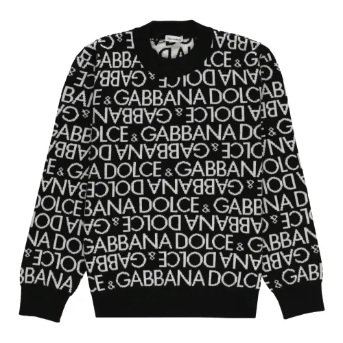 Dolce & Gabbana , Stylish Black Wool Sweater for Boys ,Black male, Sizes: