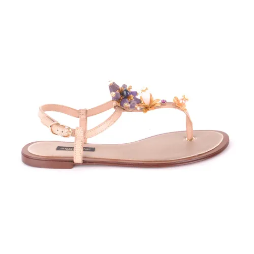 Dolce & Gabbana , Stylish Flat Sandals for Women ,Pink female, Sizes: