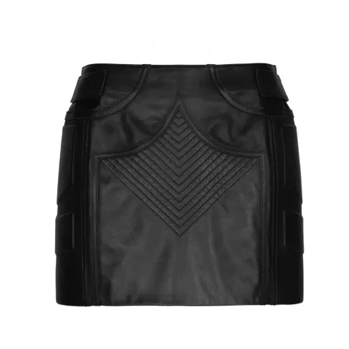 Dolce & Gabbana , Stylish Nappa Leather Miniskirt ,Black female, Sizes: