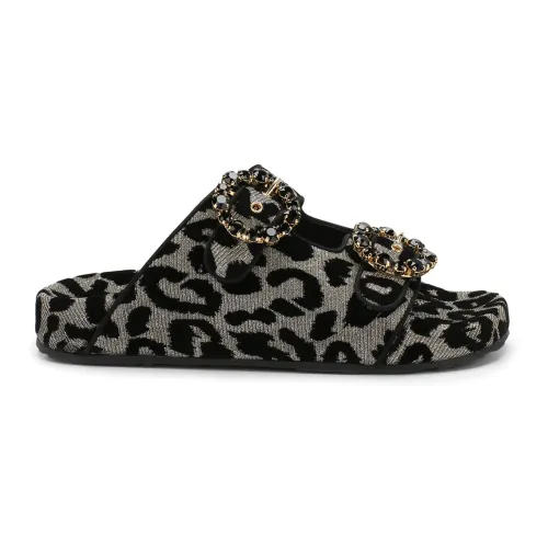 Dolce & Gabbana , Summer Style Sliders ,Black female, Sizes:
